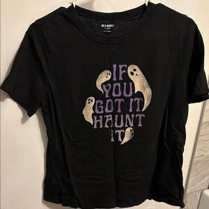 Old Navy Black Tee with Ghost Design